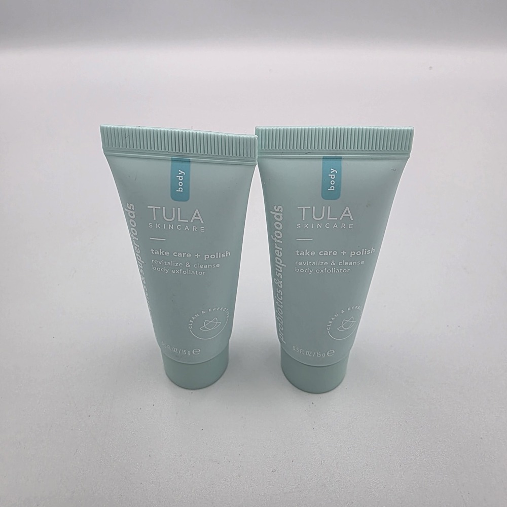2 Tula Skincare Take Care + Polish Revitalize‎ & Cleanse Body Exfoliator 0.5 oz.